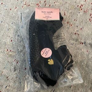Kate Spade Black Socks with Gold Apple